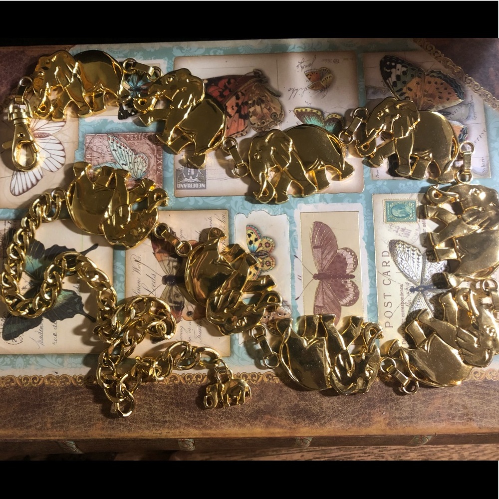 Gold Elephant Chain Belt